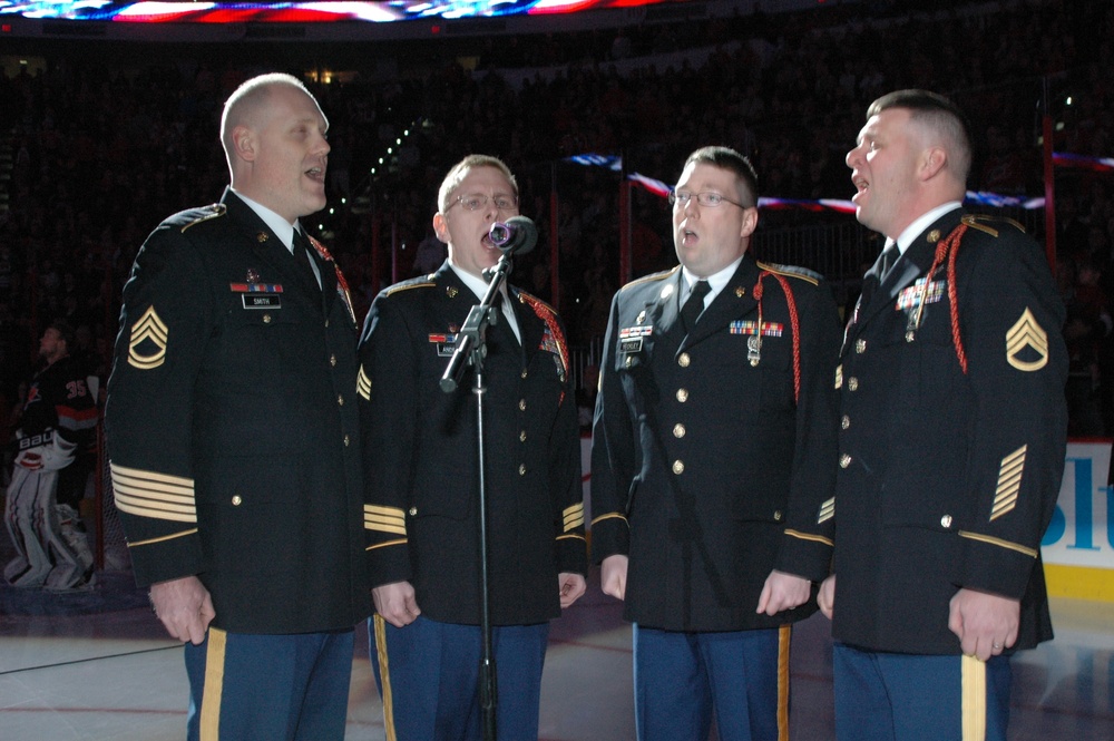 440th Military Band performs national anthem