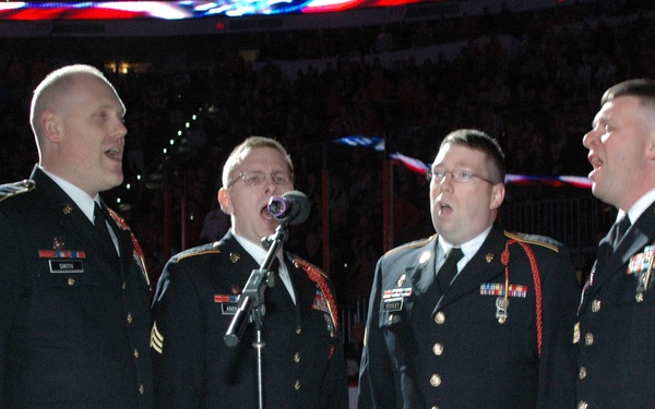 440th Military Band performs national anthem