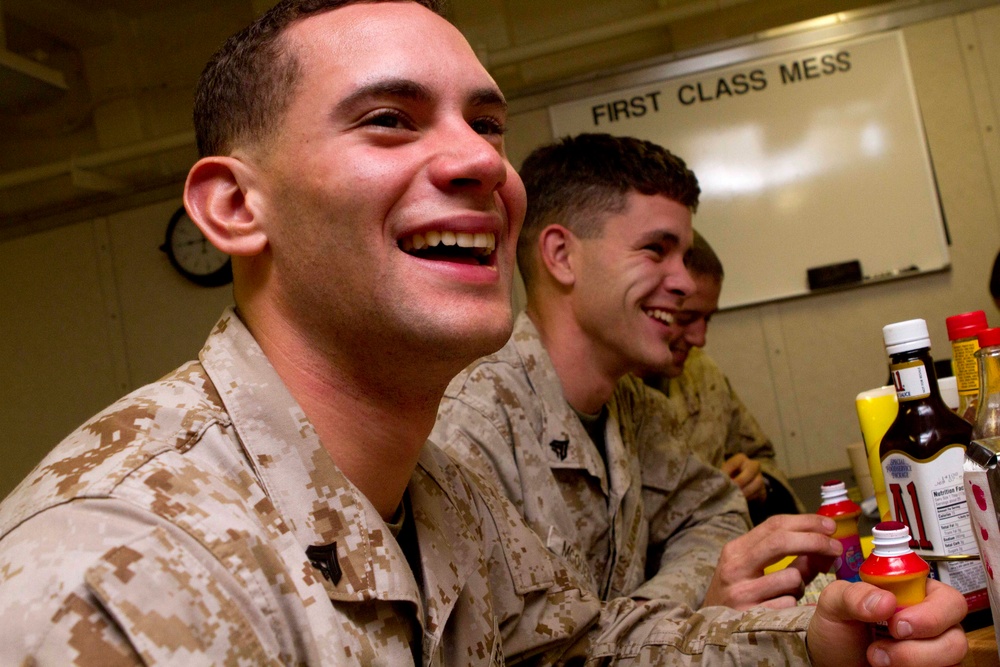 USS New Orleans Marines, sailors play bingo