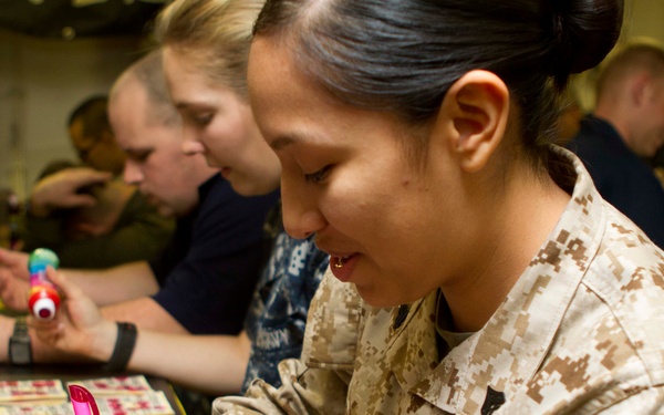 USS New Orleans Marines, sailors play bingo