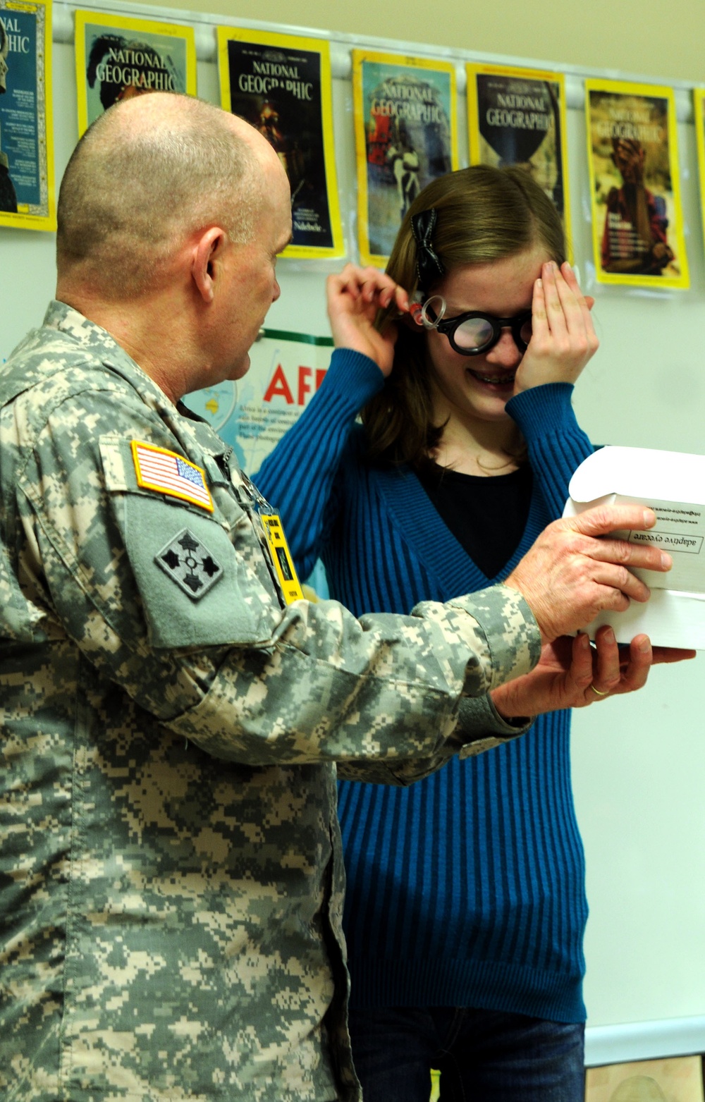 USARAF commander teaches world geography to seventh graders