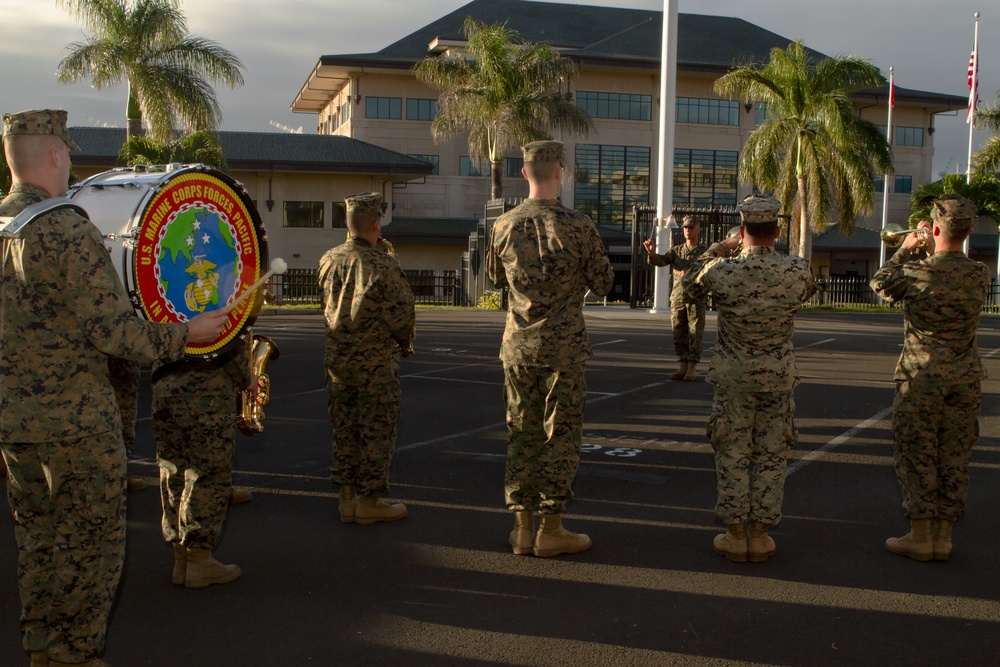 Camp H.M. Smith flagpole rededication ceremony