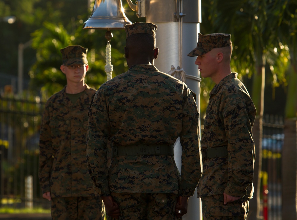 Camp H.M. Smith flagpole rededication ceremony