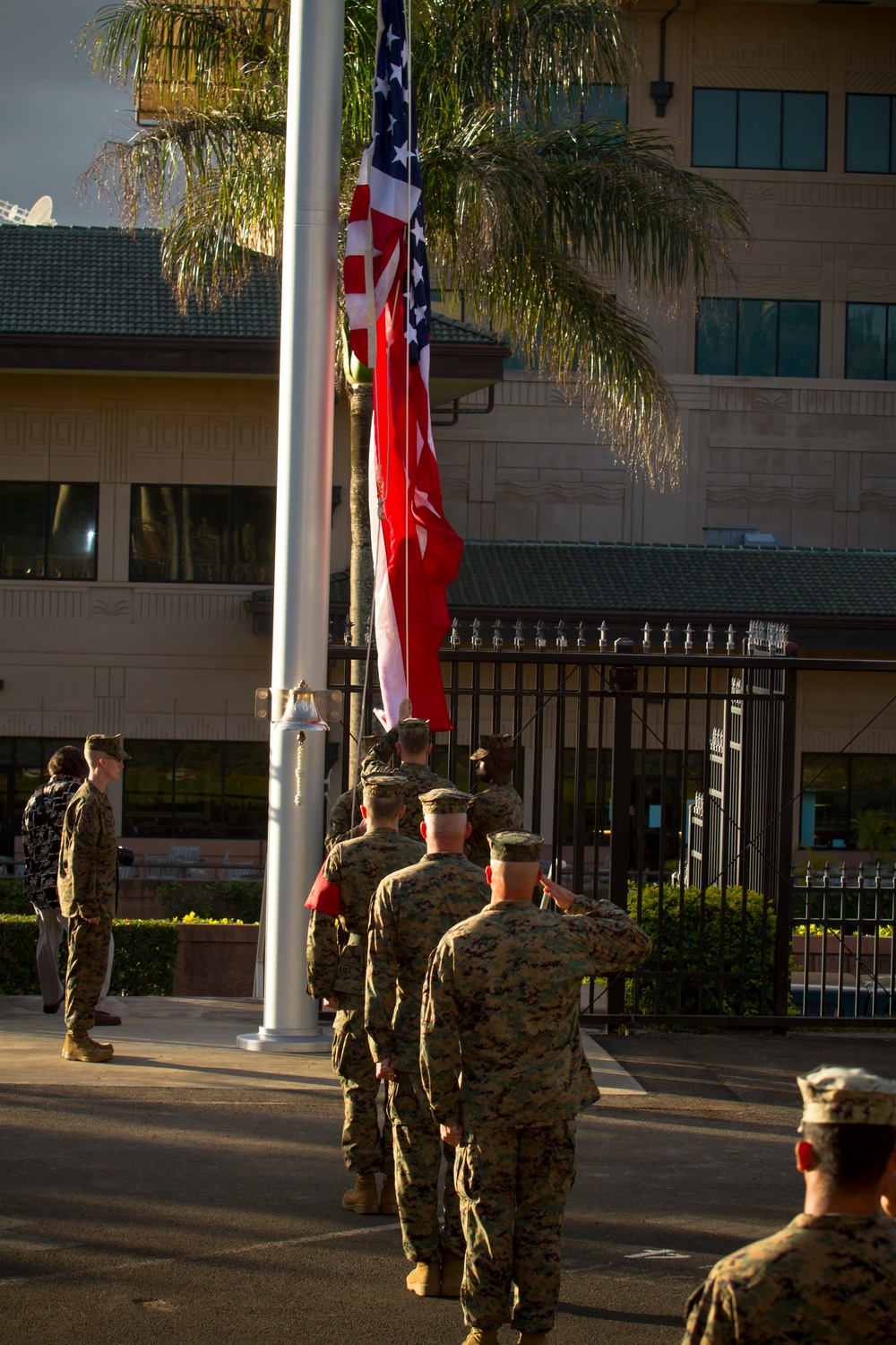 Camp H.M. Smith flagpole rededication ceremony