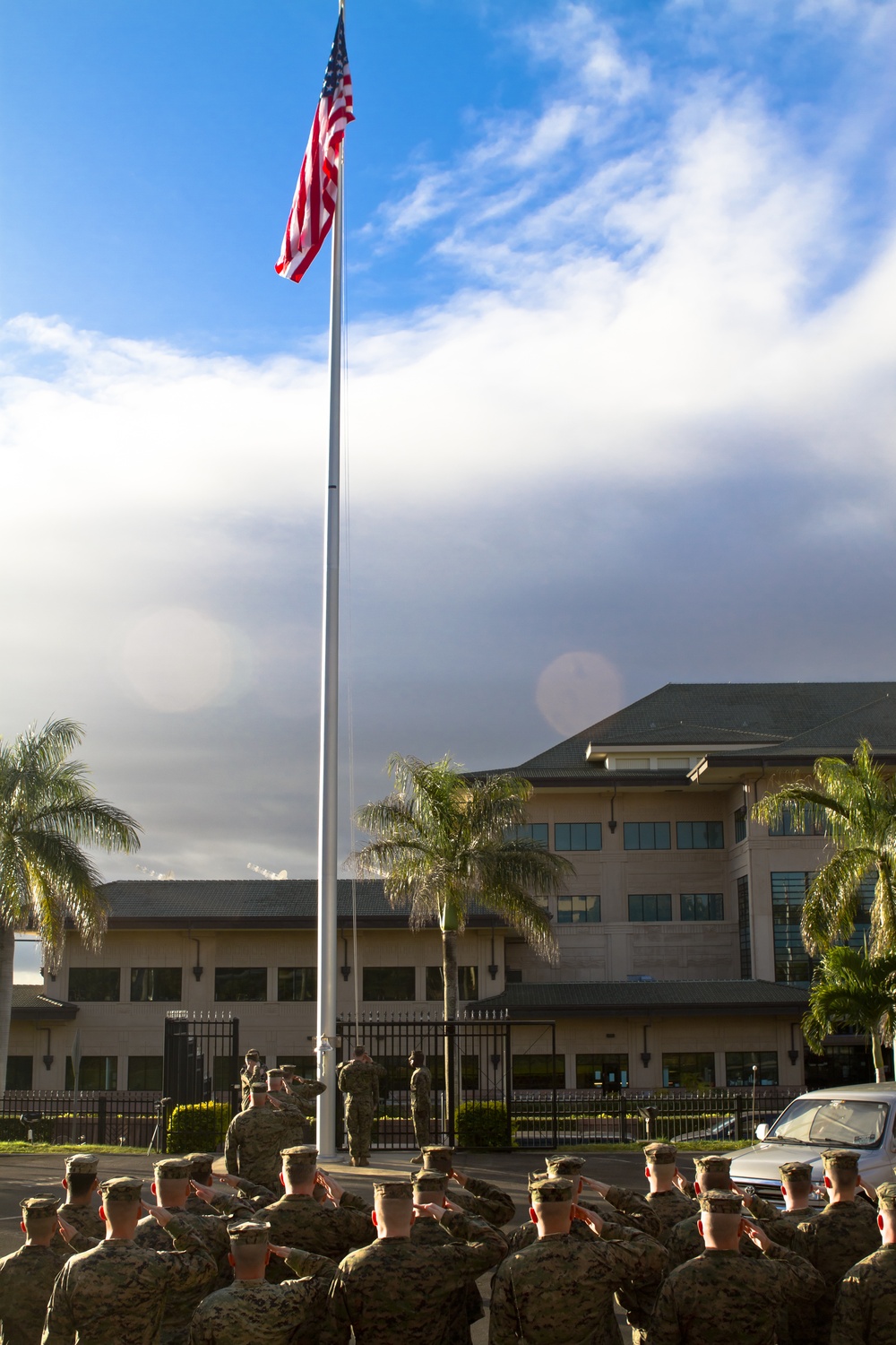 Camp H.M. Smith flagpole rededication ceremony