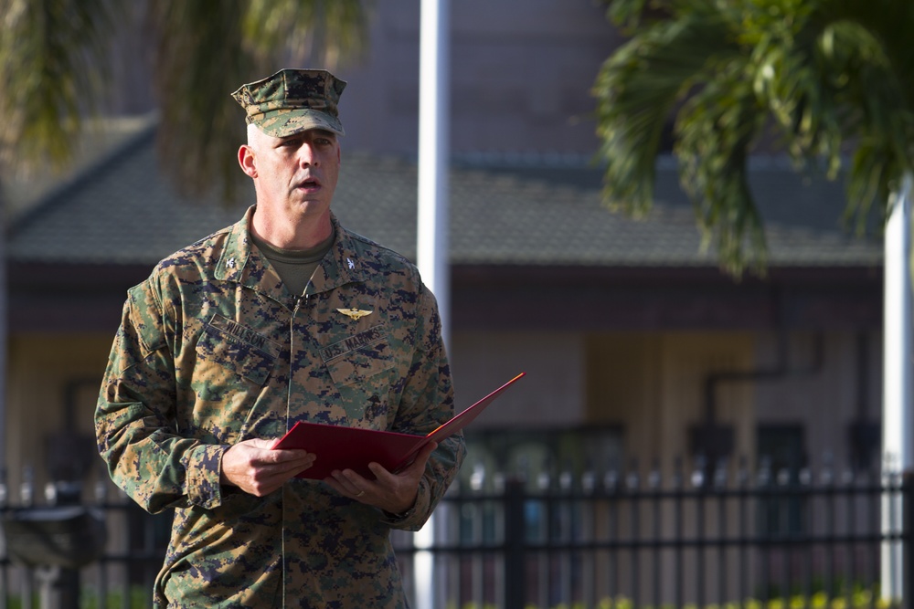 Camp H.M. Smith flagpole rededication ceremony