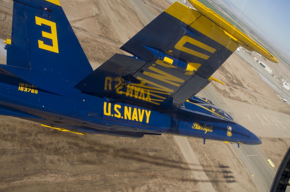 Blue Angels practice flight