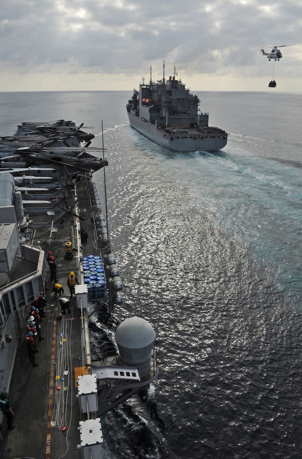 USS Makin Island replenishment at sea