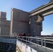 On top of the miter gates at the Corps of Engineer’s Melvin Price Locks and Dam