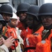 Obangame Express 2012: Boarding team from the Gabon navy and Sao Tome and Principe coast guard train aboard USS Simpson