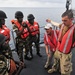 Obangame Express 2012: Boarding team from the Gabon navy and Sao Tome and Principe coast guard train aboard USS Simpson