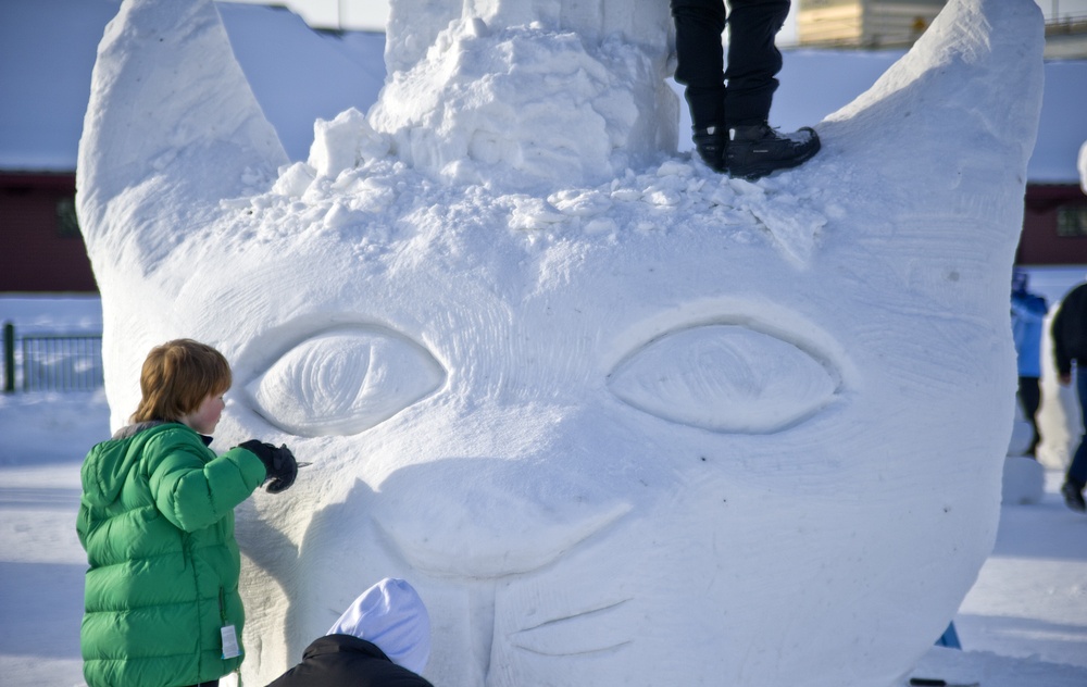Snow sculptures at Fur Rondy
