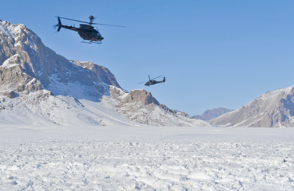 Helicopters patrol Zabul province