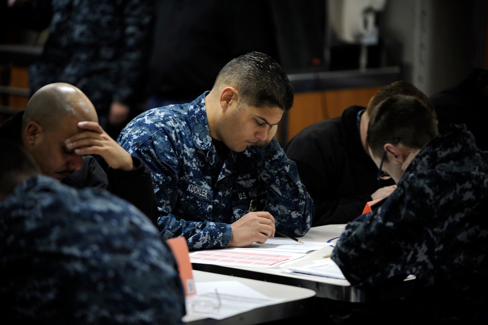 USS Nimitz Navy-wide advancement exam