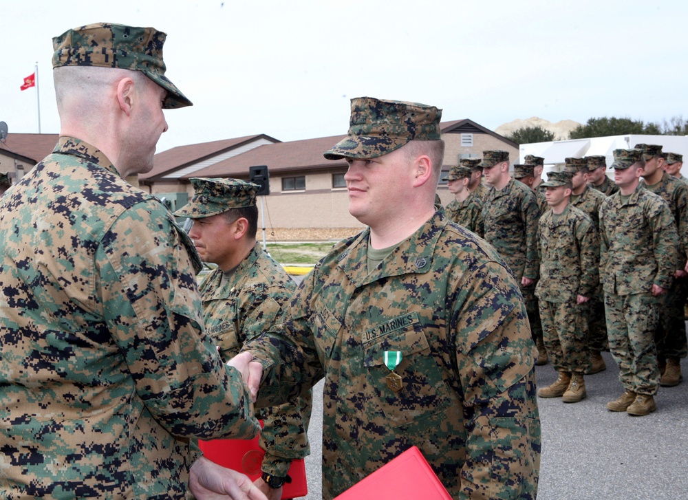 Marine OEF/OIF veteran and Montello, Wis., resident commended for meritorious service during combat deployment in Afghanistan