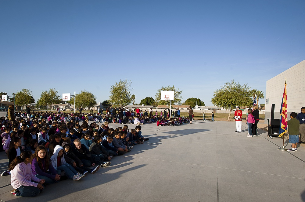 Flag ceremony at Pueblo Elementary