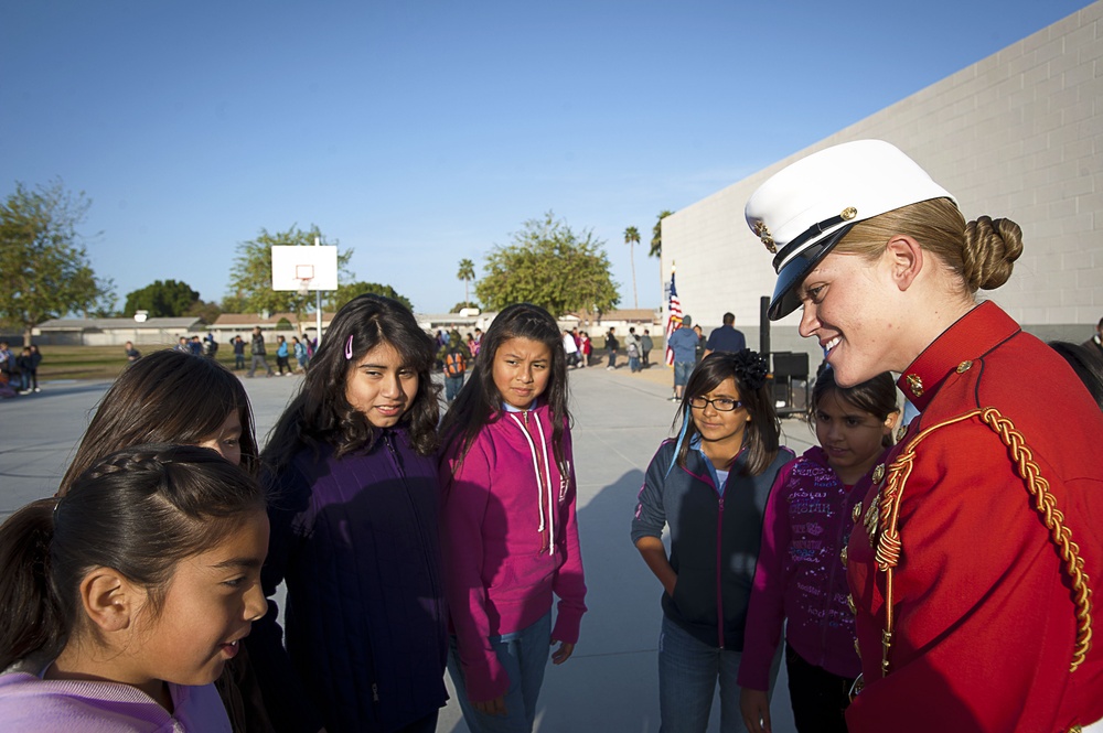 Flag ceremony at Pueblo Elementary