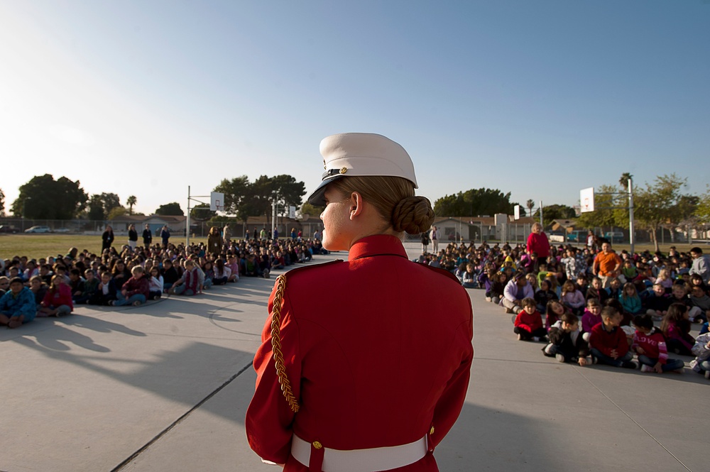 Flag ceremony at Pueblo Elementary