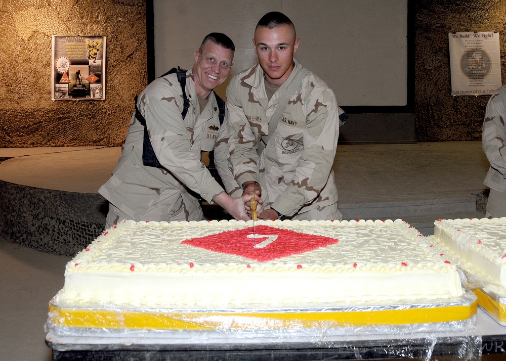 NMCB 7 birthday celebration at Kandahar Airfield