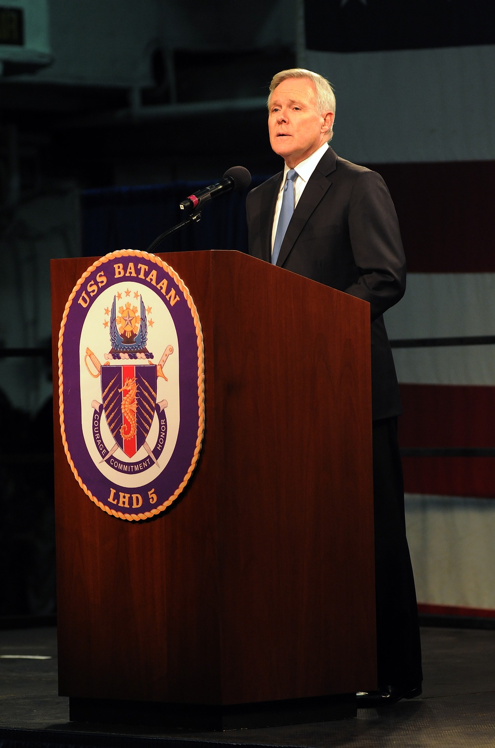 Mabus aboard USS Bataan