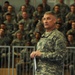 Sergeant major of the Army soldiers during a town hall meeting