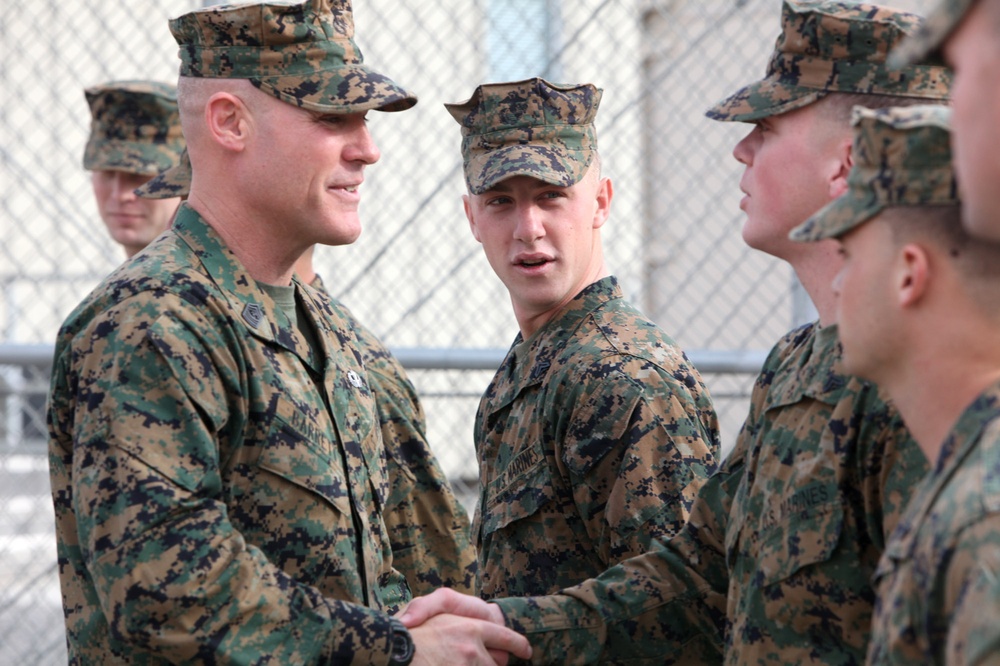 Sgt. Maj. Barrett visits Camp Pendleton, meets Marines