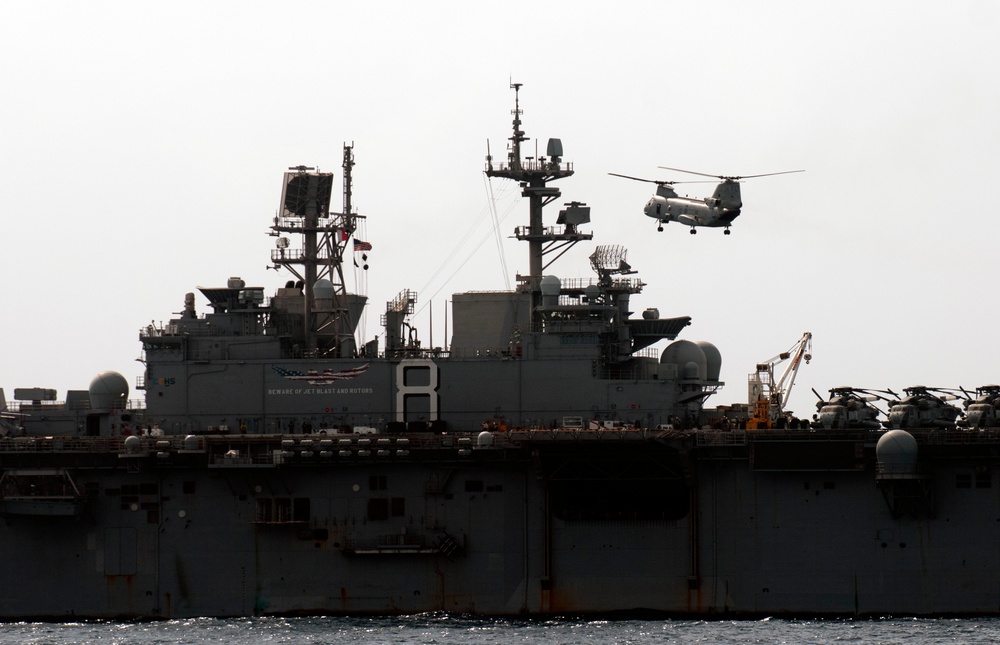 Flight deck operations aboard USS Makin Island