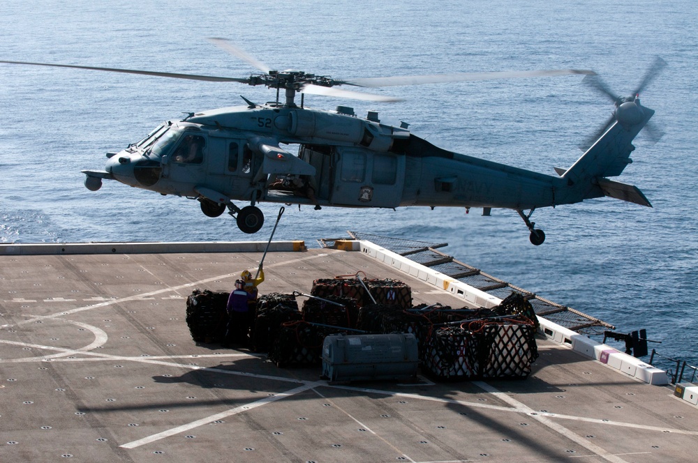 Flight deck operations aboard USS Makin Island