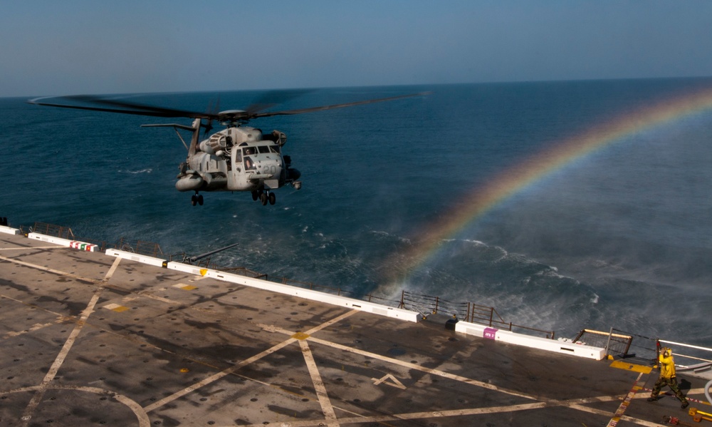 Flight deck operations aboard USS Makin Island