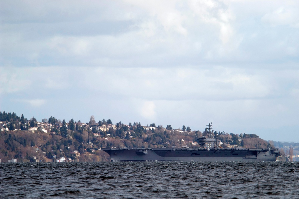 USS Nimitz transits Puget Sound