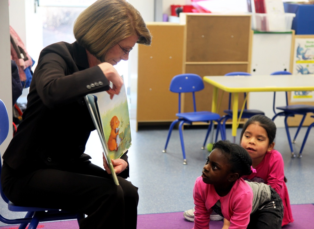 Mrs. Jeanie Chandler visits Hohenfels Elementary School