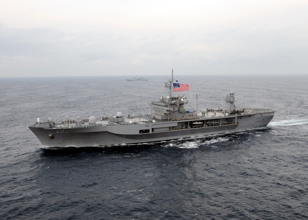 USS Blue Ridge patrols the Sea of Japan