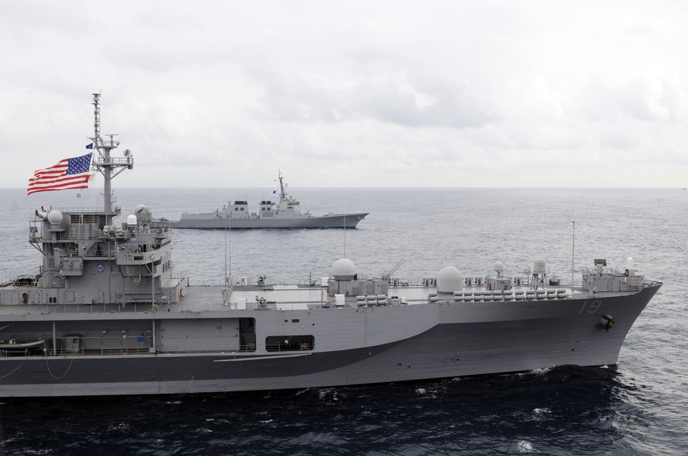 USS Blue Ridge patrols the Sea of Japan