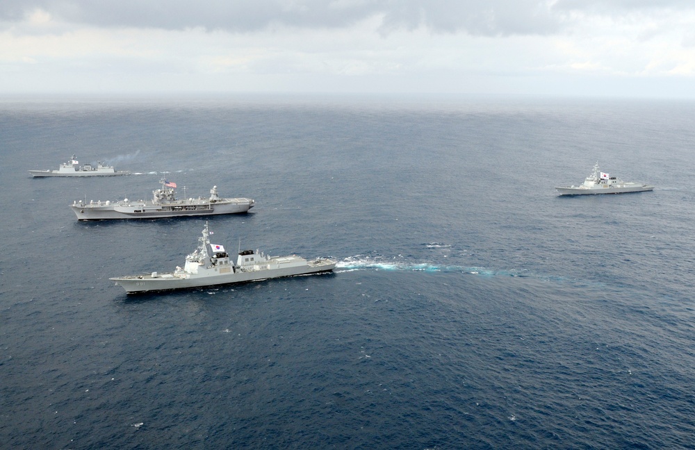 USS Blue Ridge patrols the Sea of Japan