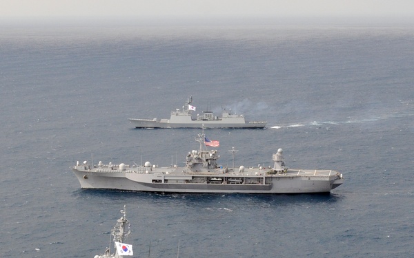 USS Blue Ridge patrols the Sea of Japan