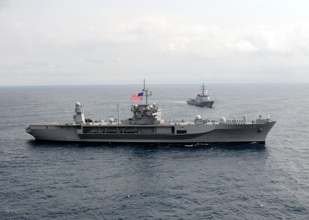 USS Blue Ridge patrols the Sea of Japan