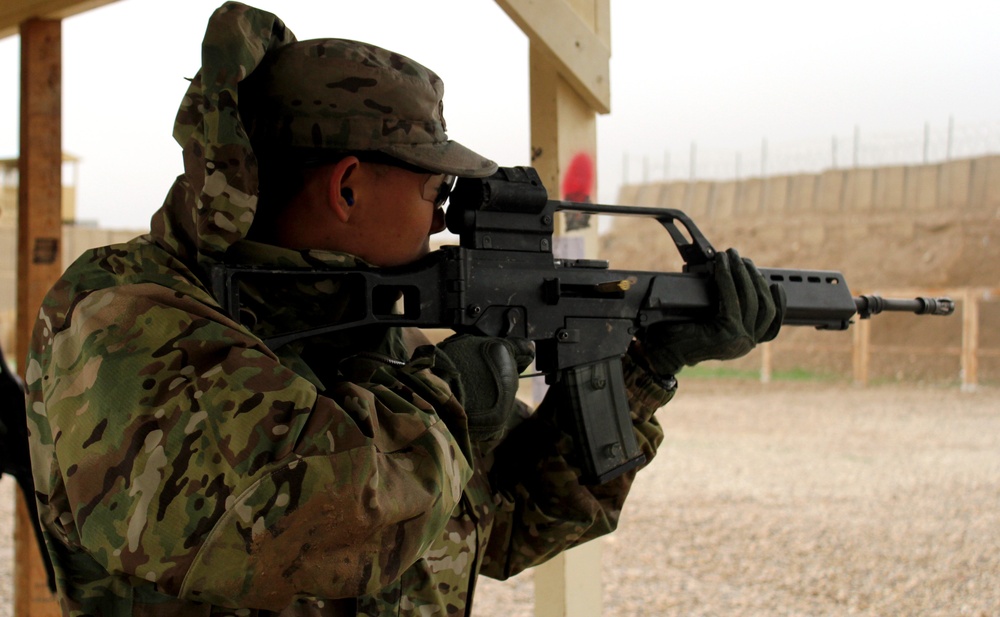 Air Cavalry soldiers shoot for German marksmanship proficiency in Afghanistan