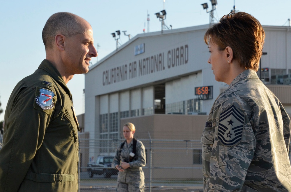 Senior enlisted leader to the Chief of the NGB visits the 144th FW