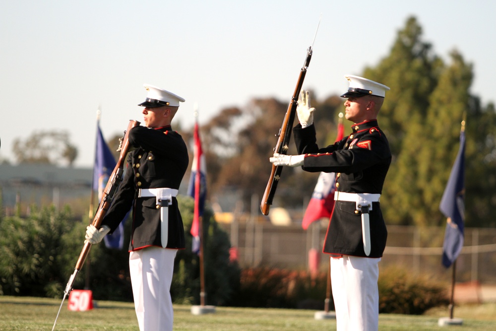 Battle Color Detachment performs aboard Miramar