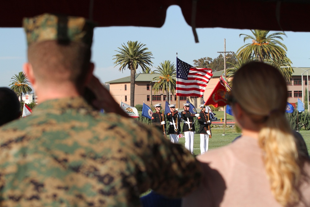Battle Color Detachment performs aboard Miramar