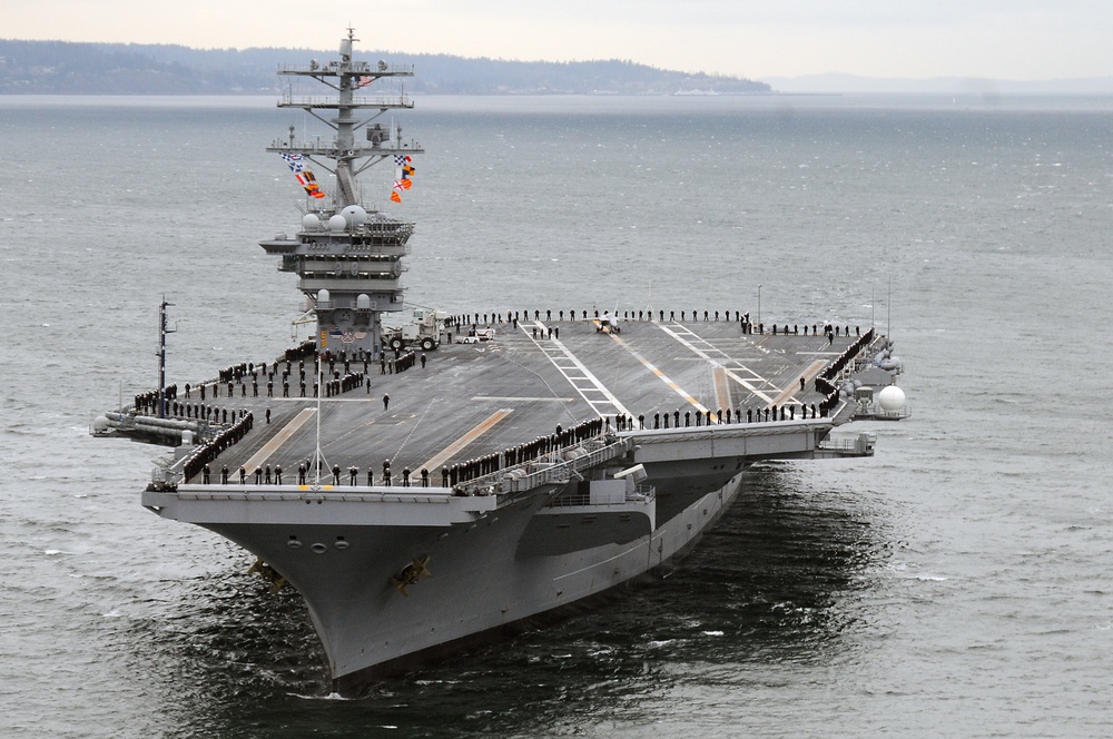 USS Nimitz arrives at new homeport
