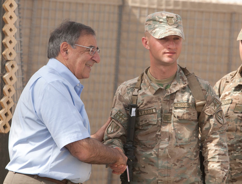 Secretary of Defense visits ISAF troops