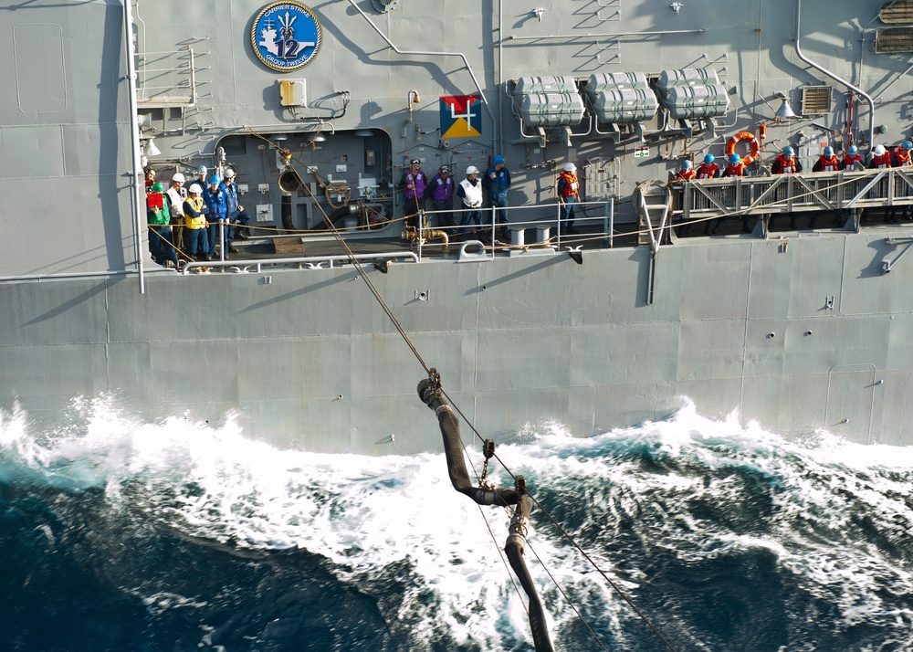 USS Vicksburg replenishment at sea