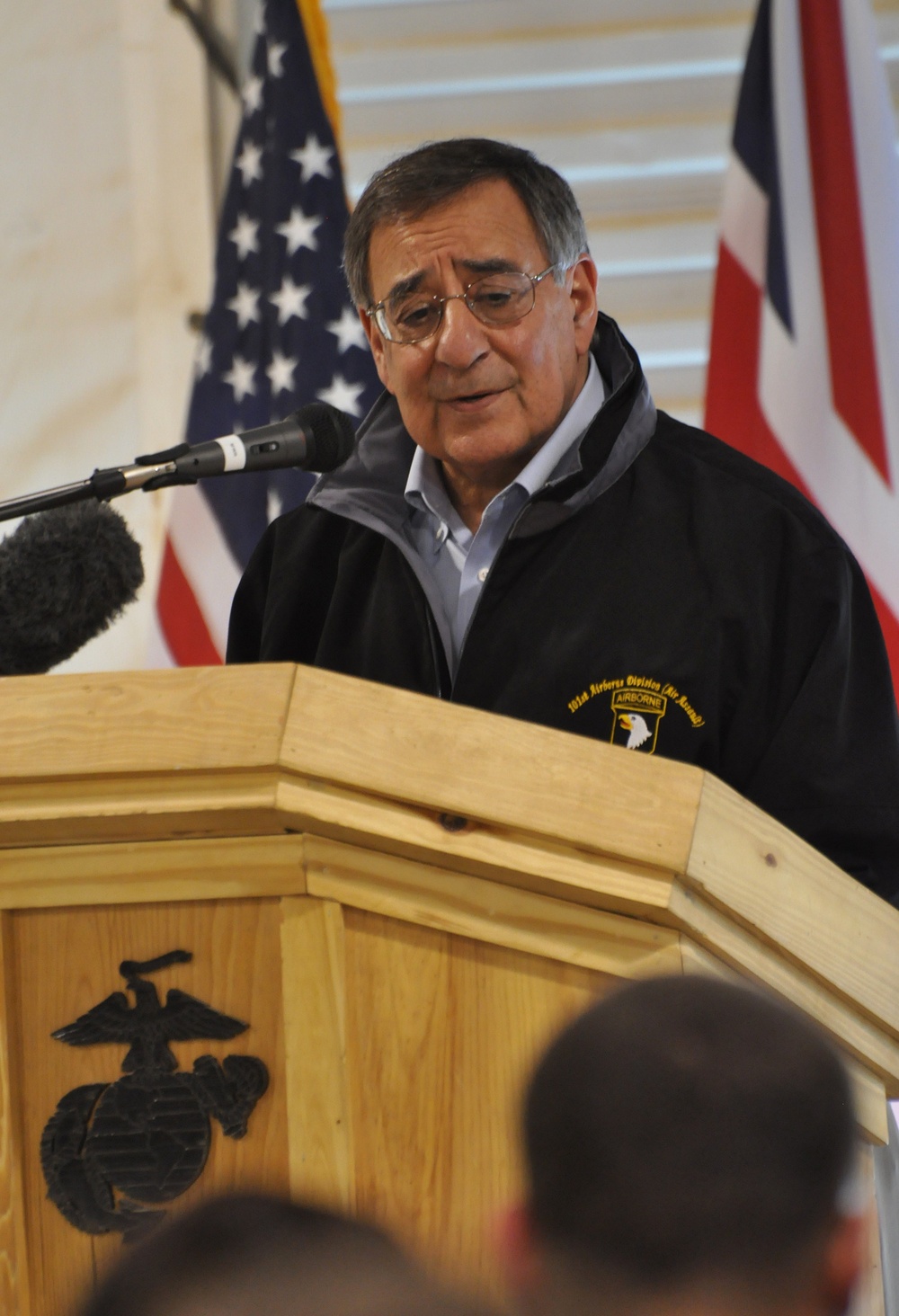 U.S. Secretary of Defense Leon Panetta visited Camp Leatherneck to thank coalition troops for their service