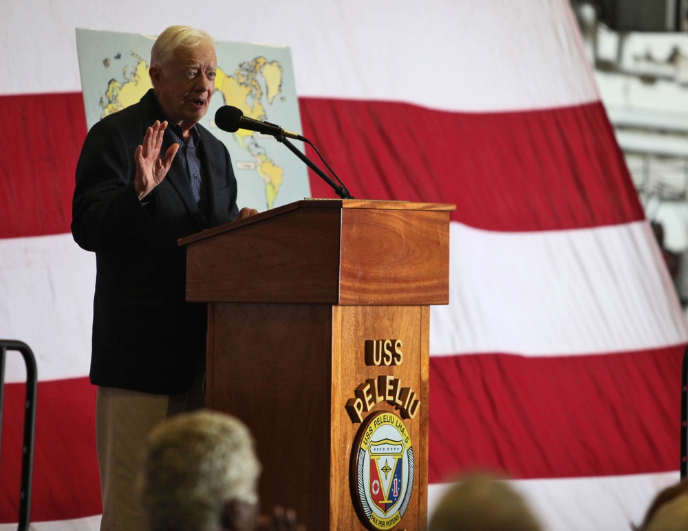 Carter Center officials visit USS Peleliu