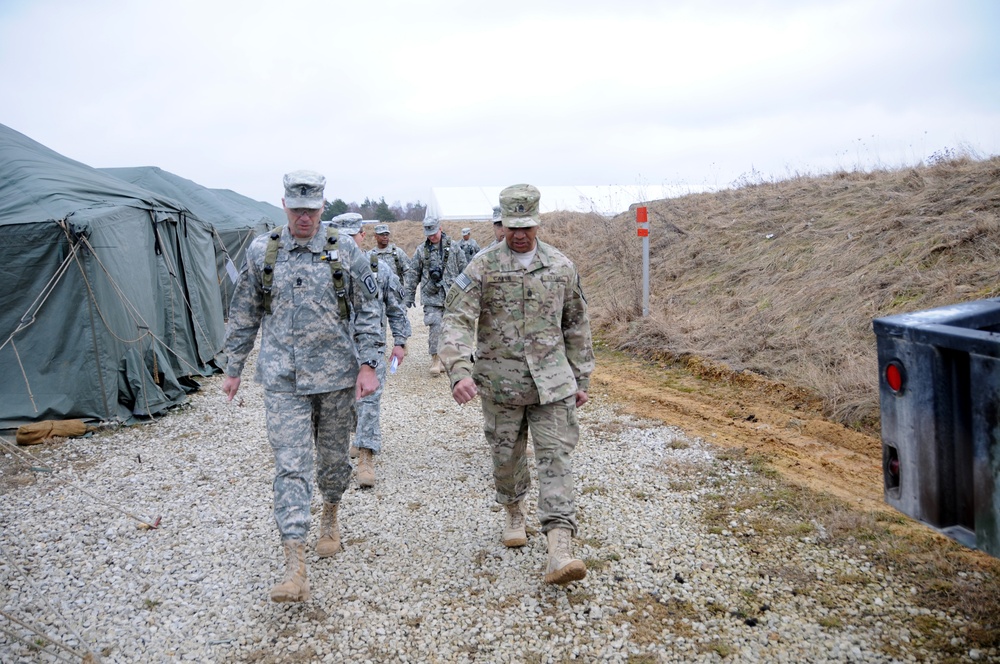 US Army Command Sgt. Maj. Thomas R. Capel visits the Joint Multinational Readiness Center