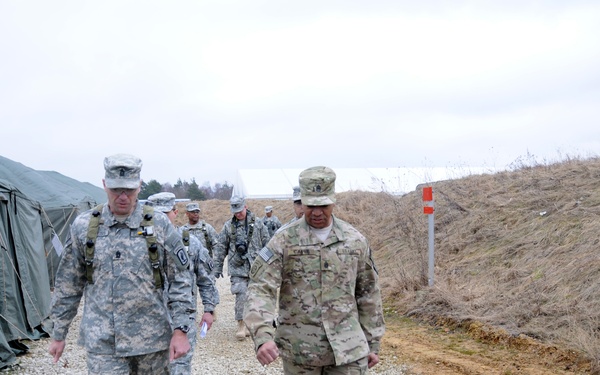 US Army Command Sgt. Maj. Thomas R. Capel visits the Joint Multinational Readiness Center