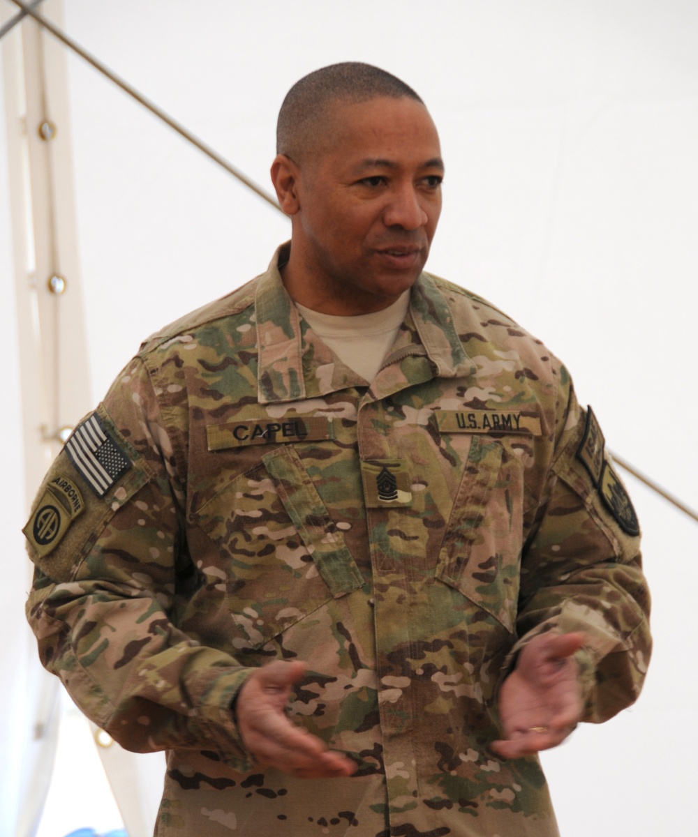 US Army Command Sgt. Maj. Thomas R. Capel visits the Joint Multinational Readiness Center