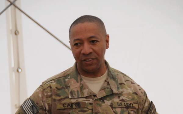U.S. Army Command Sgt. Maj. Thomas R. Capel visits the Joint Multinational Readiness Center