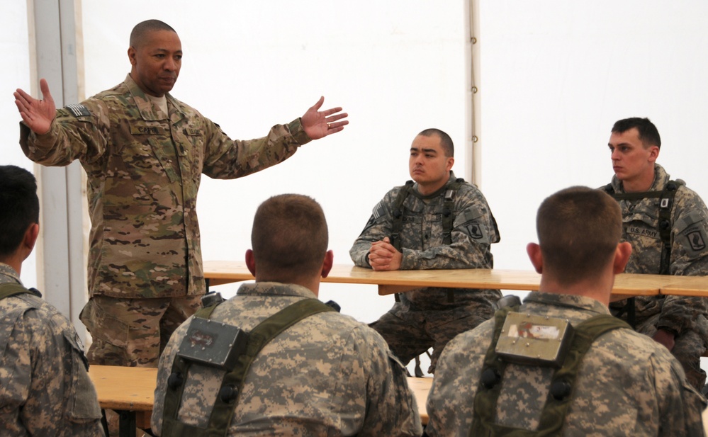 US Army Command Sgt. Maj. Thomas R. Capel visits the Joint Multinational Readiness Center